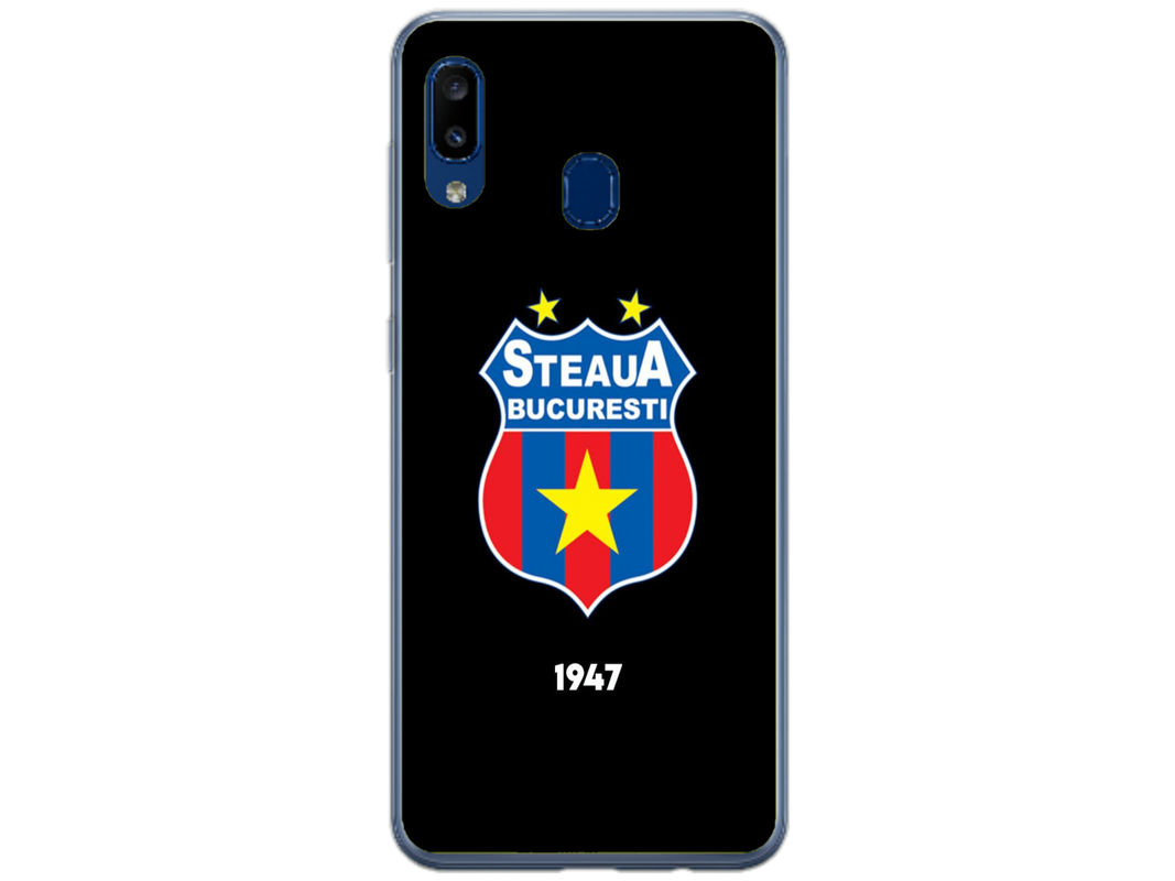 Husa Silicon HQCover compatibila cu Samsung Galaxy A20e, model Steaua Bucuresti, rezistenta la socuri si zgarieturi, SP1M00004