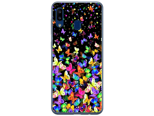 Husa Silicon HQCover compatibila cu Samsung Galaxy A20e, model Fluturi, rezistenta la socuri si zgarieturi, SP1M00023