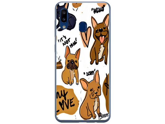 Husa Silicon HQCover compatibila cu Samsung Galaxy A40, model Dogs, rezistenta la socuri si zgarieturi, SP1M00042