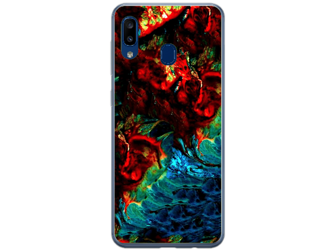 Husa Silicon HQCover compatibila cu Samsung Galaxy A20e, model Explozie de culori v2, rezistenta la socuri si zgarieturi, SP1M00043