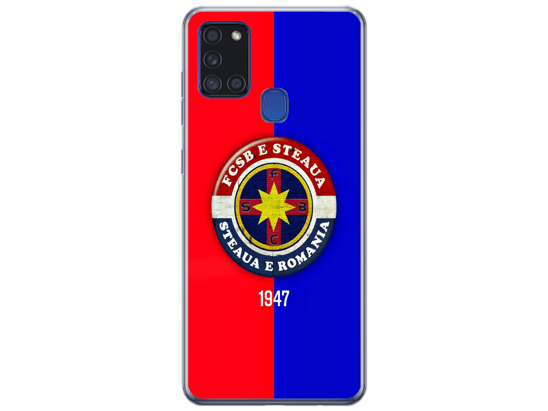 Husa Silicon HQCover compatibila cu Samsung Galaxy A21s, model FCSB Steaua, rezistenta la socuri si zgarieturi, SP1M00003