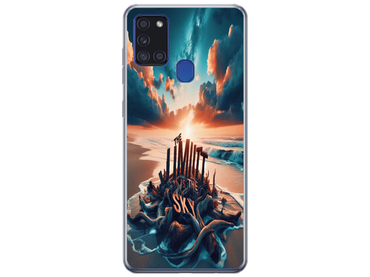 Husa Silicon HQCover compatibila cu Samsung Galaxy A21s, model Plaja, rezistenta la socuri si zgarieturi, SP1M00009