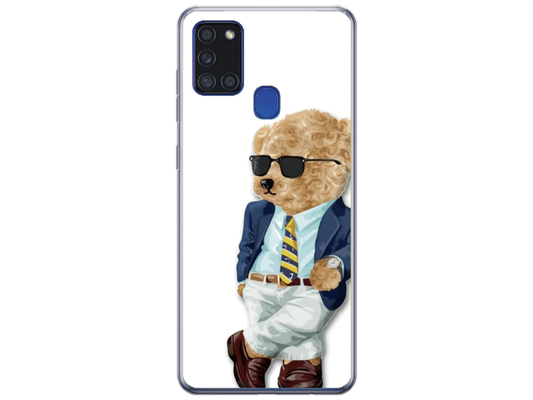 Husa Silicon HQCover compatibila cu Samsung Galaxy A21s, model Urs Cool, rezistenta la socuri si zgarieturi, SP1M00012