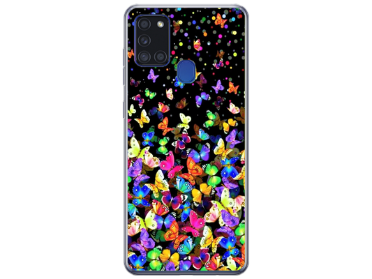 Husa Silicon HQCover compatibila cu Samsung Galaxy A21s, model Fluturi, rezistenta la socuri si zgarieturi, SP1M00023