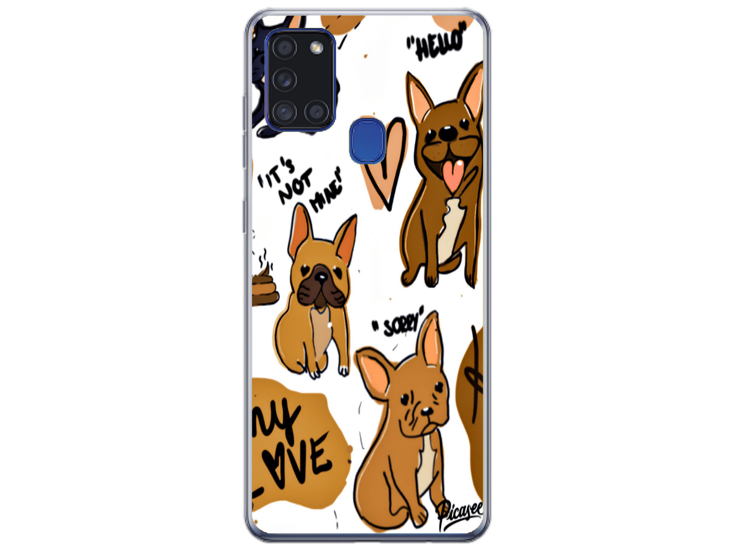 Husa Silicon HQCover compatibila cu Samsung Galaxy A21s, model Dogs, rezistenta la socuri si zgarieturi, SP1M00042