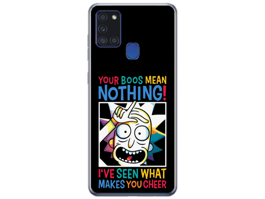 Husa Silicon HQCover compatibila cu Samsung Galaxy A21s, model Rick and Morty, rezistenta la socuri si zgarieturi, SP1M00048