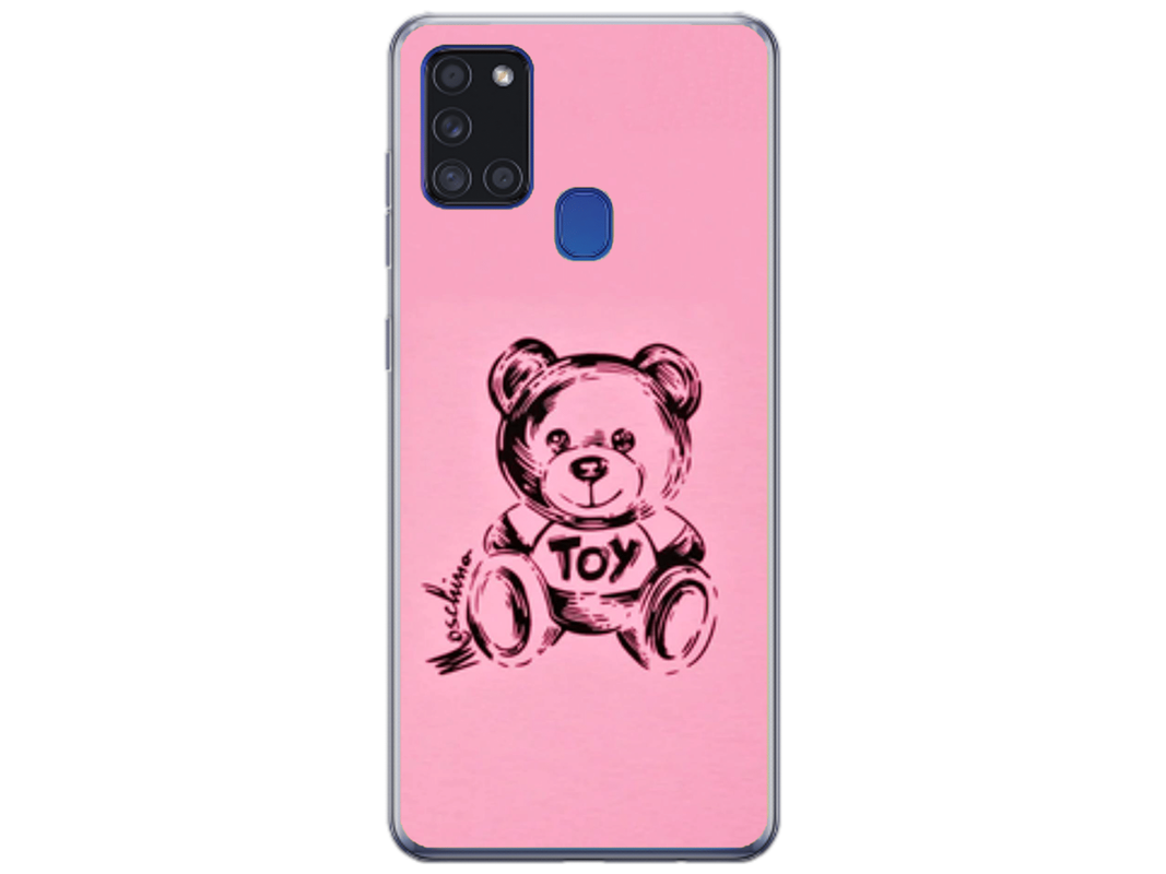 Husa Silicon HQCover compatibila cu Samsung Galaxy A21s, model Urs Roz, rezistenta la socuri si zgarieturi, SP1M00049