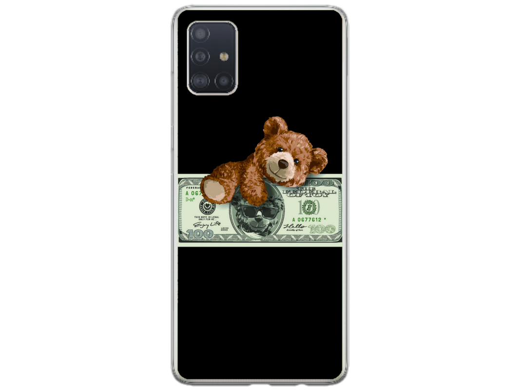 Husa Silicon HQCover compatibila cu Samsung Galaxy A71, model Urs Cool v2, rezistenta la socuri si zgarieturi, SP1M00034
