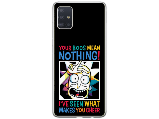 Husa Silicon HQCover compatibila cu Samsung Galaxy A51, model Rick and Morty, rezistenta la socuri si zgarieturi, SP1M00048