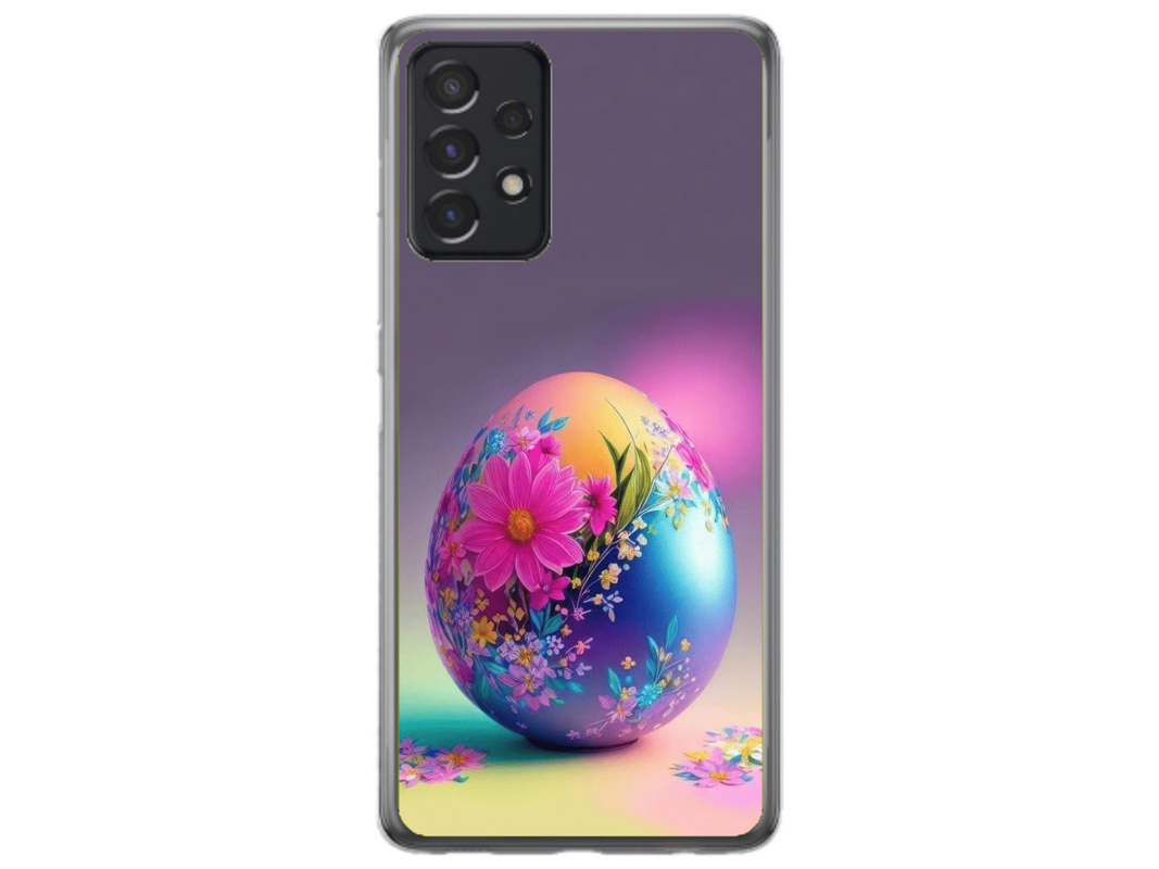 Husa Silicon HQCover compatibila cu Samsung Galaxy A72, model Easter Egg, rezistenta la socuri si zgarieturi, SP1M00002