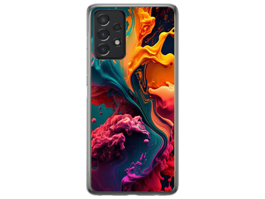 Husa Silicon HQCover compatibila cu Samsung Galaxy A53 4G, model Explozie de culori v1, rezistenta la socuri si zgarieturi, SP1M00029