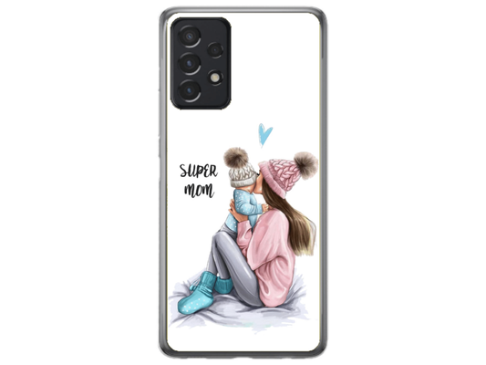 Husa Silicon HQCover compatibila cu Samsung Galaxy A73, model Super Mom, rezistenta la socuri si zgarieturi, SP1M00030