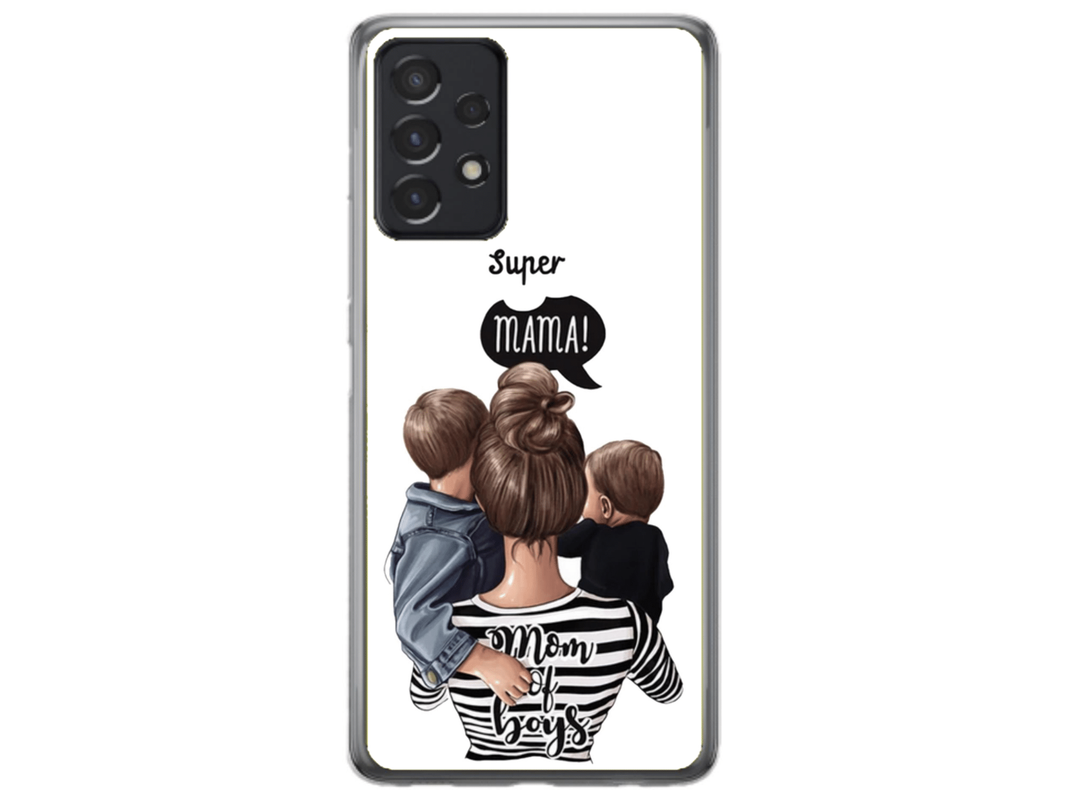 Husa Silicon HQCover compatibila cu Samsung Galaxy A53 5G, model Super Mom of Boys, rezistenta la socuri si zgarieturi, SP1M00031