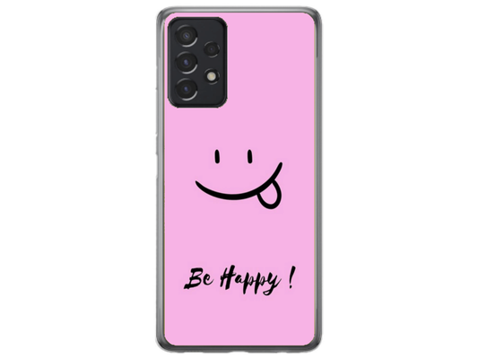 Husa Silicon HQCover compatibila cu Samsung Galaxy A73, model Be Happy, rezistenta la socuri si zgarieturi, SP1M00033