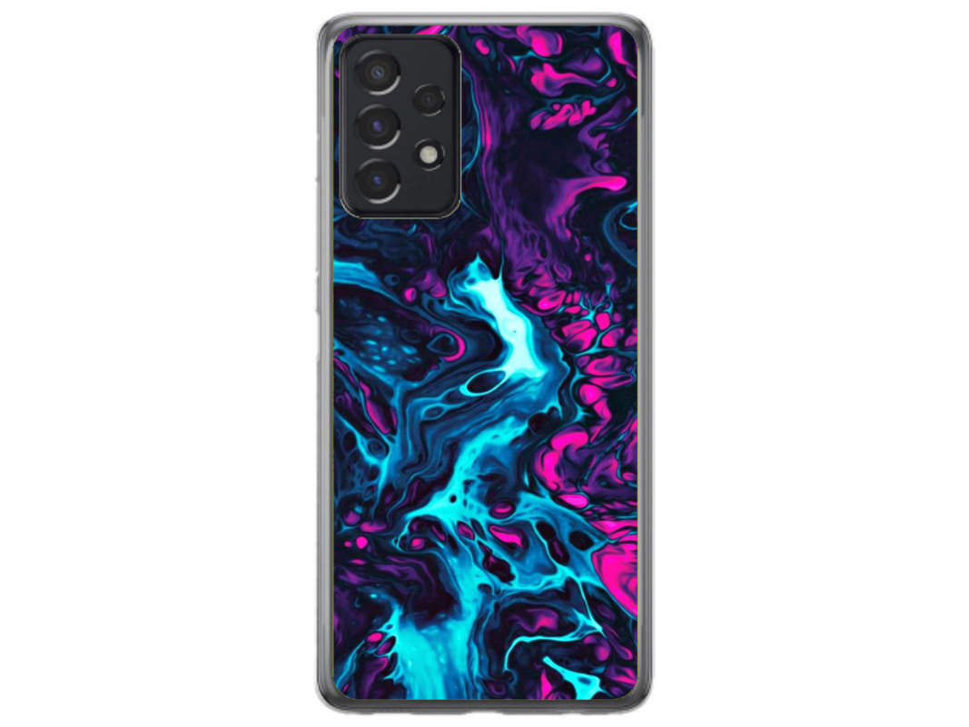 Husa Silicon HQCover compatibila cu Samsung Galaxy A73, model Explozie de culori v3, rezistenta la socuri si zgarieturi, SP1M00044