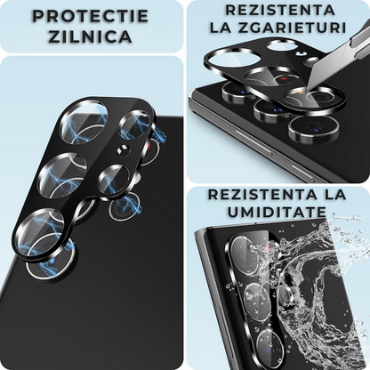 Folie de sticla transparenta compatibila cu Samsung Galaxy Z FLIP5, Camera Foto, HQShield, Full Glue, rezistenta 9H