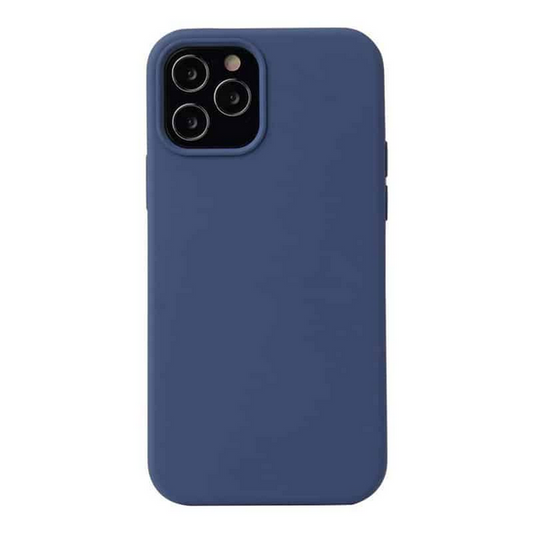 Husa de protectie Silicon compatibila cu Apple iPhone 12 Pro Max, albastra, rezistenta la socuri, tip carcasa, interior microfibra