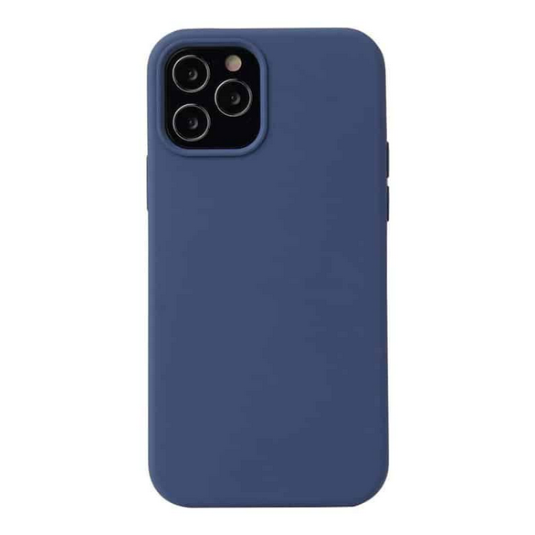 Husa de protectie Silicon compatibila cu Apple iPhone 12 Pro, albastra, rezistenta la socuri, tip carcasa, interior microfibra