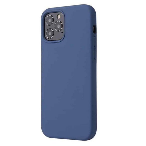 Husa de protectie Silicon compatibila cu Apple iPhone 12 Pro Max, albastra, rezistenta la socuri, tip carcasa, interior microfibra