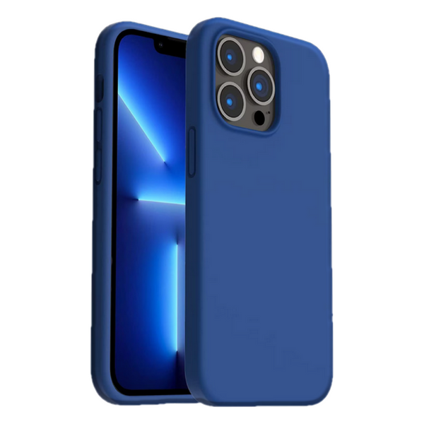 Husa de protectie Silicon compatibila cu Apple iPhone 13 Pro, albastra, rezistenta la socuri, tip carcasa, interior microfibra