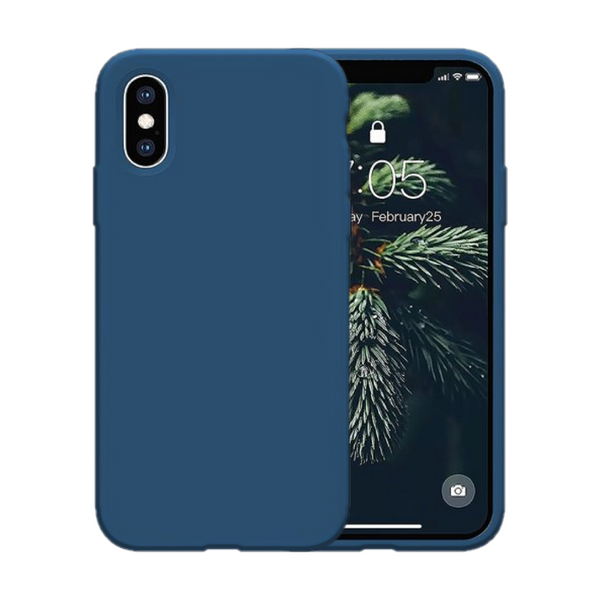 Husa de protectie Silicon compatibila cu Apple iPhone X, albastra, rezistenta la socuri, tip carcasa, interior microfibra