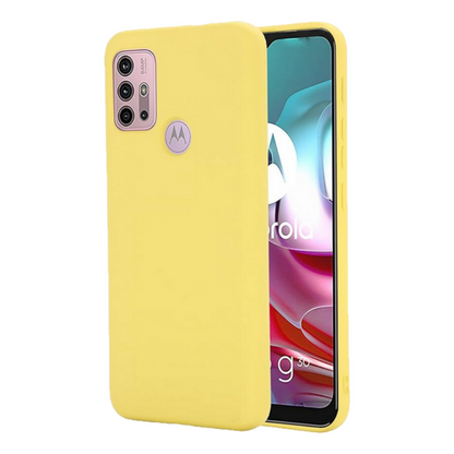 Husa de protectie Silicon compatibila cu Motorola Moto G30, galbena, rezistenta la socuri, tip carcasa, interior microfibra
