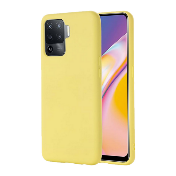 Husa de protectie Silicon compatibila cu OPPO Reno5 Lite, galbena, rezistenta la socuri, tip carcasa, interior microfibra