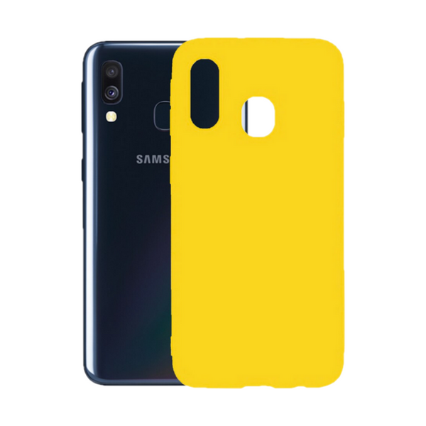 Husa de protectie Silicon compatibila cu Samsung Galaxy A20E, galbena, rezistenta la socuri, tip carcasa, interior microfibra