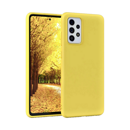Husa de protectie Silicon compatibila cu Samsung Galaxy A52 4G, galbena, rezistenta la socuri, tip carcasa, interior microfibra