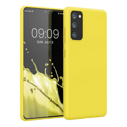 Husa de protectie Silicon compatibila cu Samsung Galaxy S20 FE, galbena, rezistenta la socuri, tip carcasa, interior microfibra