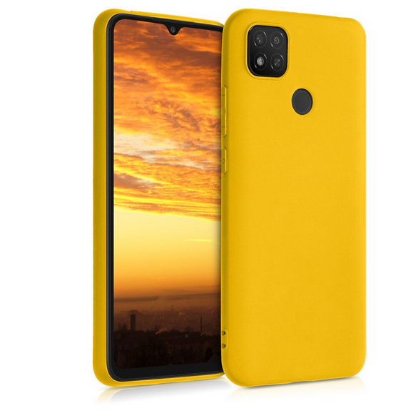 Husa de protectie Silicon compatibila cu Xiaomi Redmi 9C, galbena, rezistenta la socuri, tip carcasa, interior microfibra