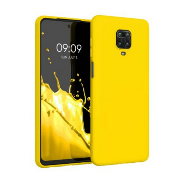 Husa de protectie Silicon compatibila cu Xiaomi Redmi 9 Pro, galbena, rezistenta la socuri, tip carcasa, interior microfibra