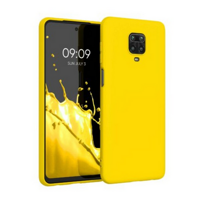 Husa de protectie Silicon compatibila cu Xiaomi Redmi 9 Pro, galbena, rezistenta la socuri, tip carcasa, interior microfibra