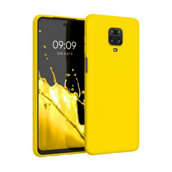 Husa de protectie Silicon compatibila cu Xiaomi Redmi 9s, galbena, rezistenta la socuri, tip carcasa, interior microfibra