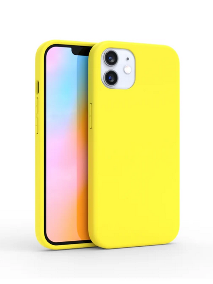 Husa de protectie Silicon compatibila cu Apple iPhone 11, galbena, rezistenta la socuri, tip carcasa, interior microfibra