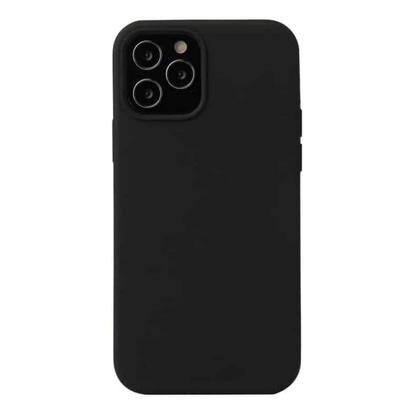 Husa de protectie Silicon compatibila cu Apple iPhone 12 Pro, neagra, rezistenta la socuri, tip carcasa, interior microfibra