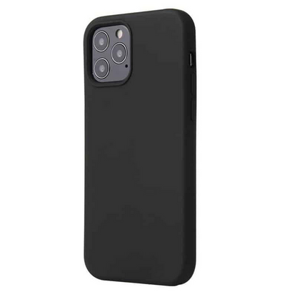 Husa de protectie Silicon compatibila cu Apple iPhone 11 Pro Max, neagra, rezistenta la socuri, tip carcasa, interior microfibra