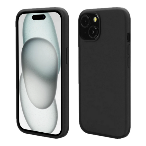 Husa de protectie Silicon compatibila cu Apple iPhone 13, neagra, rezistenta la socuri, tip carcasa, interior microfibra