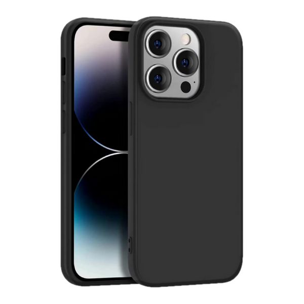 Husa de protectie Silicon compatibila cu Apple iPhone 13 Pro, neagra, rezistenta la socuri, tip carcasa, interior microfibra