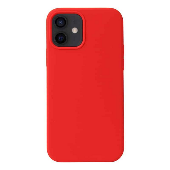 Husa de protectie Silicon compatibila cu Apple iPhone 12 Mini, rosie, rezistenta la socuri, tip carcasa, interior microfibra