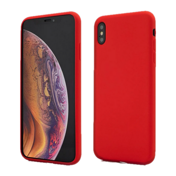 Husa de protectie Silicon compatibila cu Apple iPhone XS Max, rosie, rezistenta la socuri, tip carcasa, interior microfibra