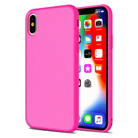 Husa de protectie Silicon compatibila cu Apple iPhone XR, roz neon, rezistenta la socuri, tip carcasa, interior microfibra