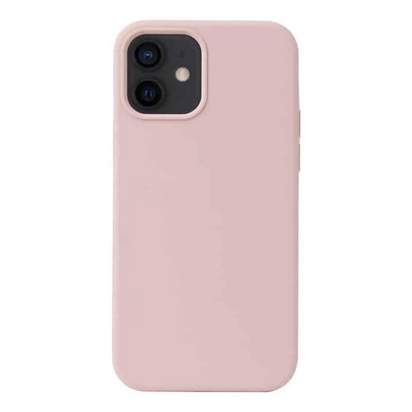 Husa de protectie Silicon compatibila cu Apple iPhone 12, roz pudra, rezistenta la socuri, tip carcasa, interior microfibra