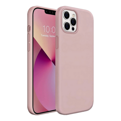 Husa de protectie Silicon compatibila cu Apple iPhone 13 Pro Max, roz pudra, rezistenta la socuri, tip carcasa, interior microfibra