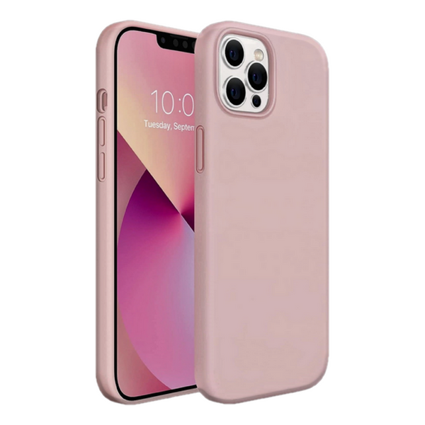 Husa de protectie Silicon compatibila cu Apple iPhone 13 Pro Max, roz pudra, rezistenta la socuri, tip carcasa, interior microfibra