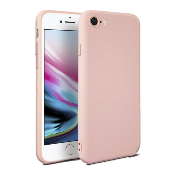 Husa de protectie Silicon compatibila cu Apple iPhone 7 Plus, roz pudra, rezistenta la socuri, tip carcasa, interior microfibra