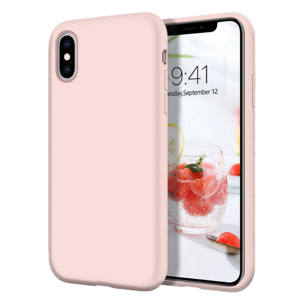 Husa de protectie Silicon compatibila cu Apple iPhone XS Max, roz pudra, rezistenta la socuri, tip carcasa, interior microfibra