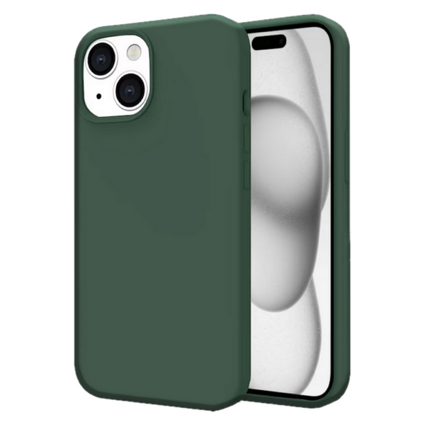 Husa de protectie Silicon compatibila cu Apple iPhone 13, verde inchis, rezistenta la socuri, tip carcasa, interior microfibra