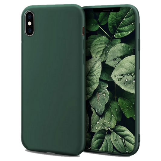 Husa de protectie Silicon compatibila cu Apple iPhone XR, verde inchis, rezistenta la socuri, tip carcasa, interior microfibra