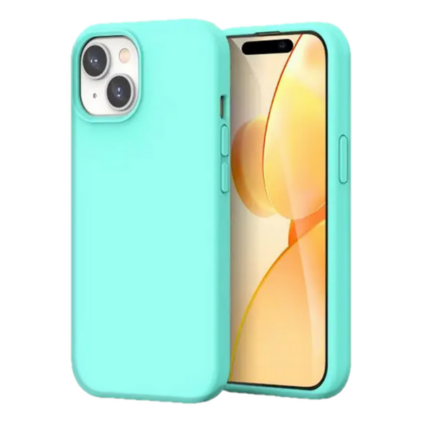 Husa de protectie Silicon compatibila cu Apple iPhone 13 Mini, menta, rezistenta la socuri, tip carcasa, interior microfibra